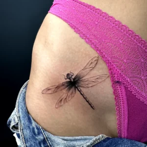 Dragonfly Fine line tattoo Nero Tattoo Parlour